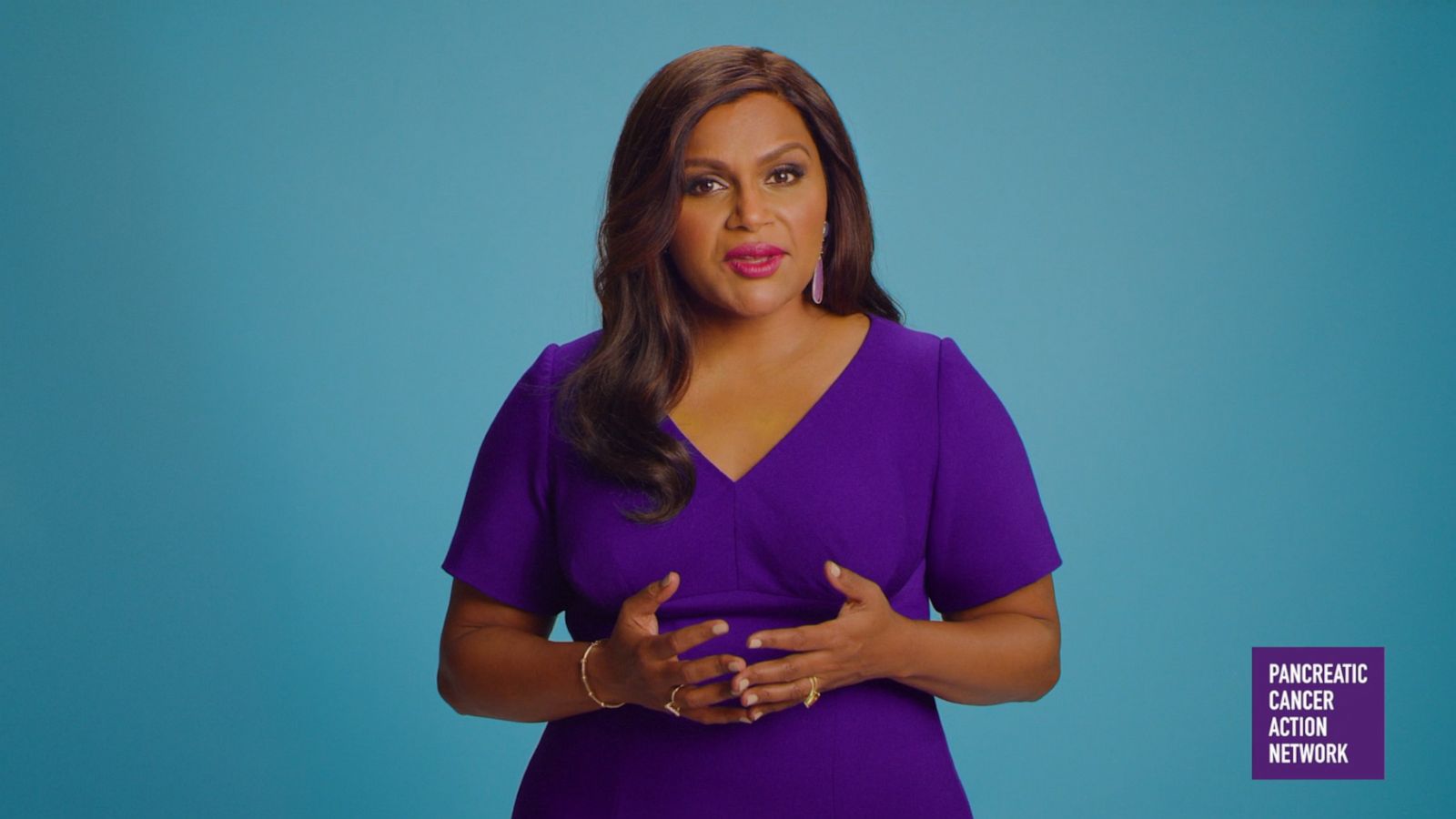 PHOTO: Actress, writer and producer Mindy Kaling appears in a public service announcement for the Pancreatic Cancer Action Network, released on Nov. 17, 2020.