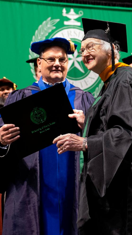 VIDEO: 90-year-old woman makes history as oldest grad to complete master’s degree at UNT
