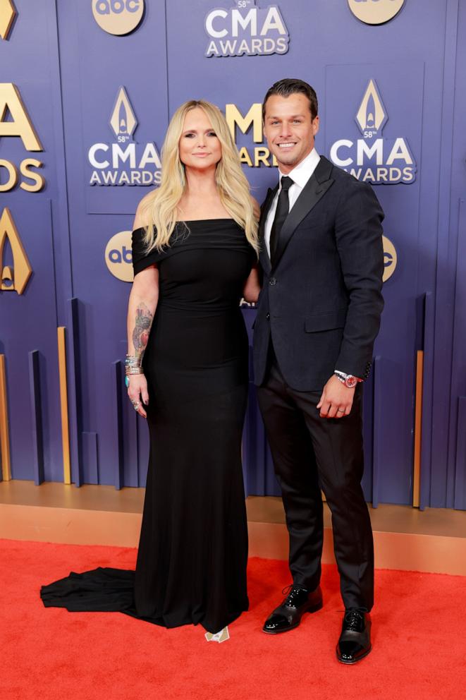 PHOTO: Miranda Lambert, left, and Brendan McLoughlin attend The 58th Annual CMA Awards, Nov. 20, 2024, in Nashville, Tenn.