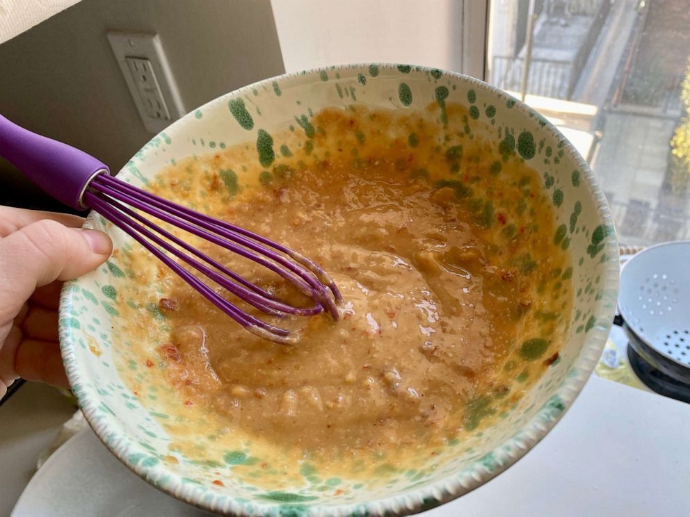 PHOTO: A bowl of homemade chili miso sauce.