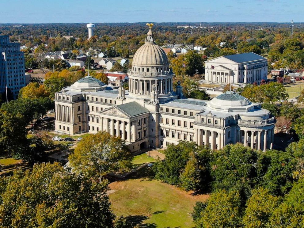 PHOTO: The Mississippi State Capitol Building is pictured in downtown Jackson, Miss., Oct. 16, 2021.