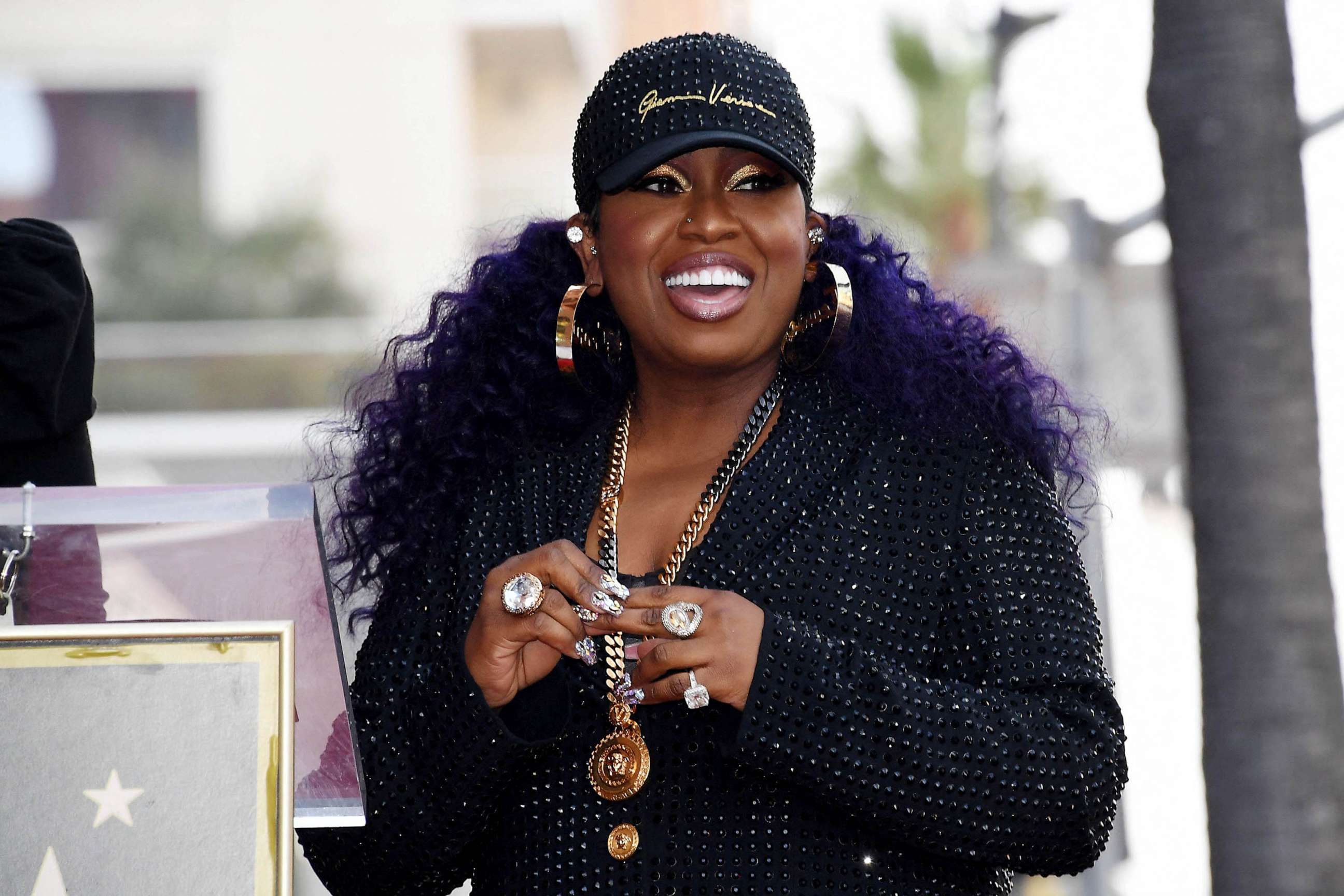 PHOTO: FILE - US hip hop recording artist Missy Elliott smiles during the ceremony to honor her with the 2,708th star on the Hollywood Walk of Fame in Los Angeles, Nov. 8, 2021.