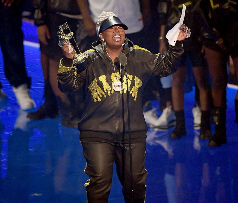 PHOTO: Missy Elliott accepts an award during the 2019 MTV Video Music Awards at Prudential Center, Aug. 26, 2019 in Newark, N.J.