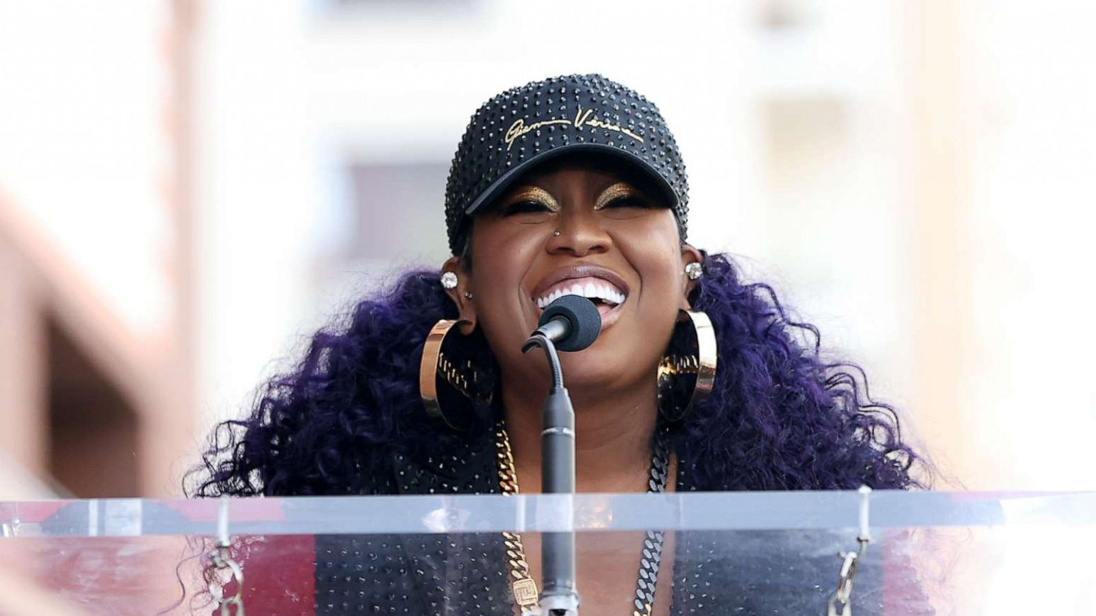 PHOTO: Missy Elliott speaks onstage during her Hollywood Walk of Fame Star Ceremony at Hollywood Walk of Fame on Nov. 08, 2021, in Los Angeles.