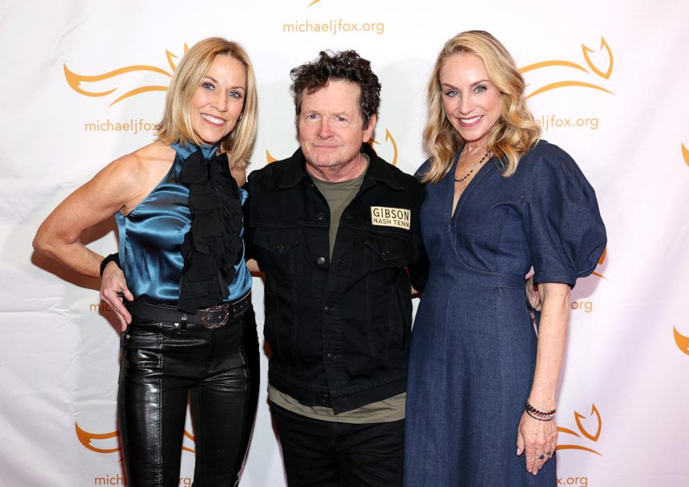 PHOTO: Sheryl Crow, Michael J. Fox and Tracy Pollan attend "A Country Thing Happened On The Way To Cure Parkinson's" benefitting The Michael J. Fox Foundation, at The Fisher Center for the Performing Arts on April 2, 2024 in Nashville, Tenn.