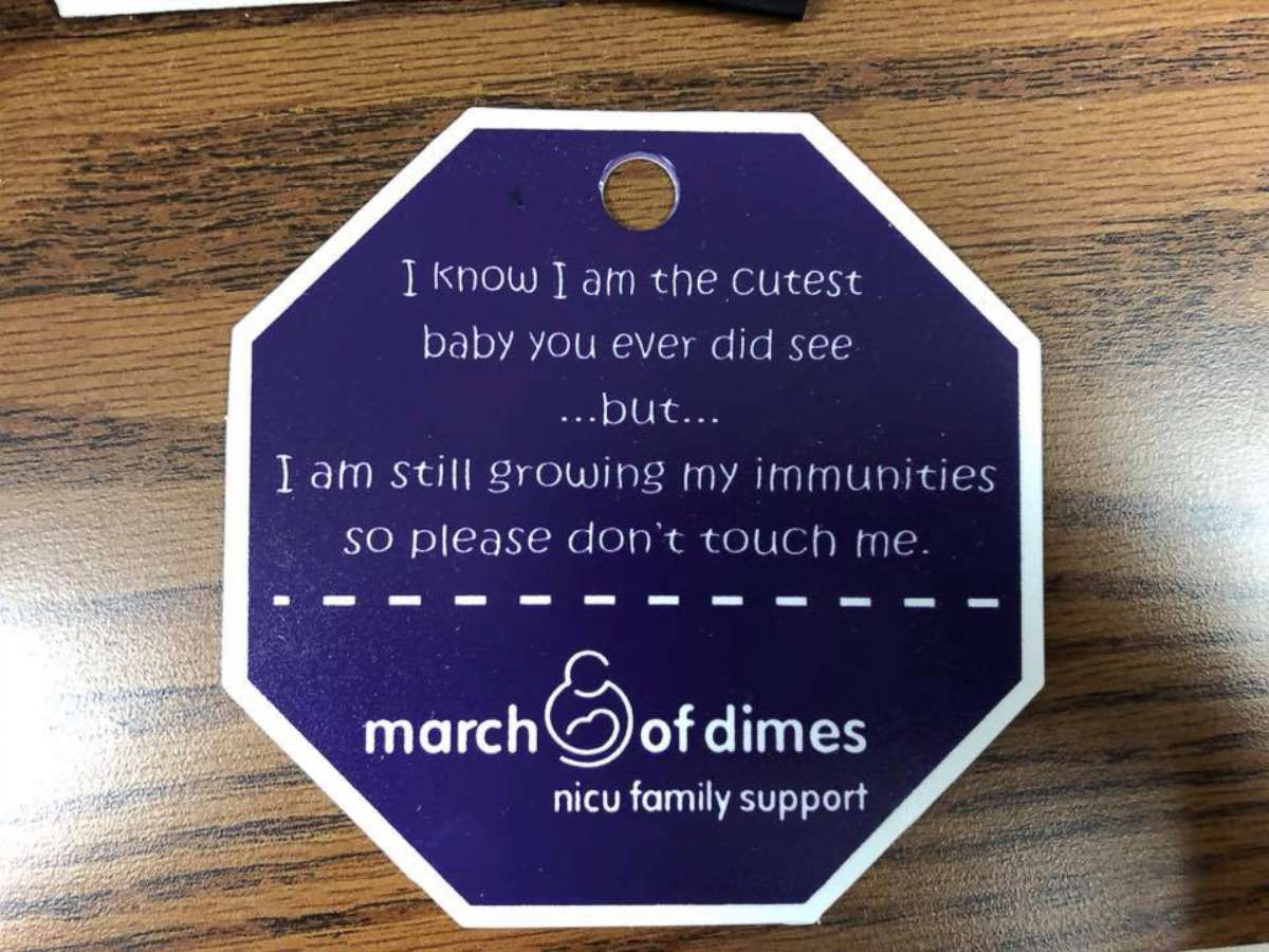 PHOTO: March of Dimes hands out these signs for families leaving the NICU with their baby.