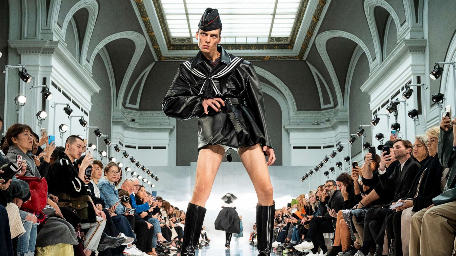 PHOTO: Leon Dame walks the runway during the Maison Margiela Womenswear Spring/Summer 2020 show as part of Paris Fashion Week on September 25, 2019, in Paris.