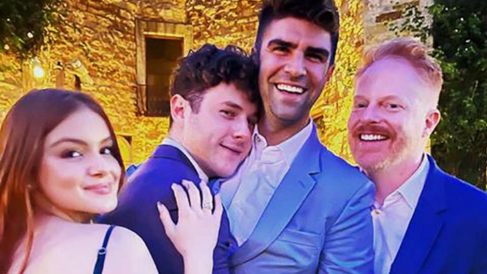 PHOTO: Ariel Winter, Nolan Gould, Justin Mikita and Jesse Tyler Ferguson pose for a photo at "Modern Family" co-star Sarah Hyland's wedding in an image posted by Justin Mikita to his Instagram account.