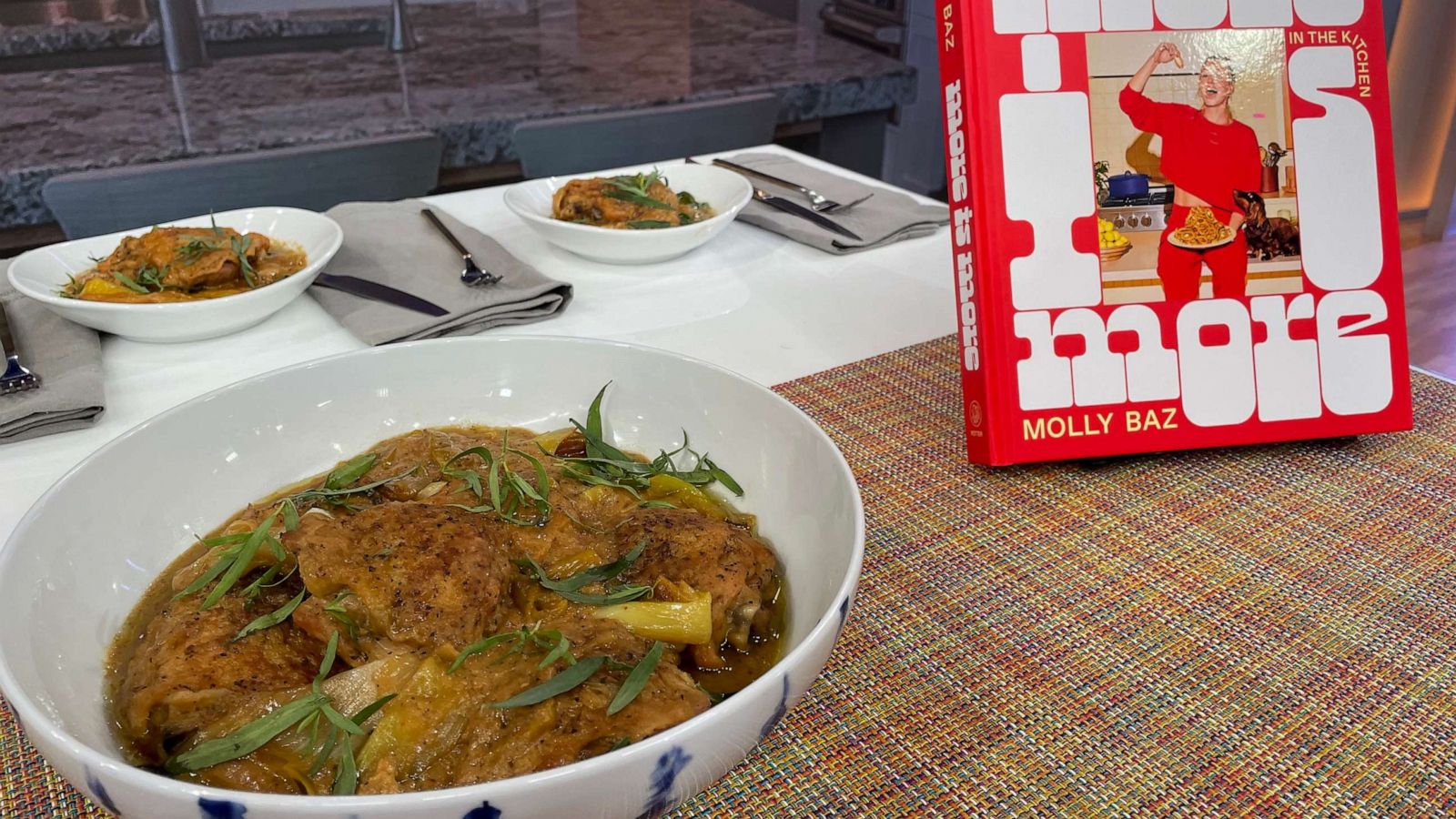 PHOTO: Molly Baz drops by "GMA3" shares her delicious miso-braised chicken with leeks recipe.