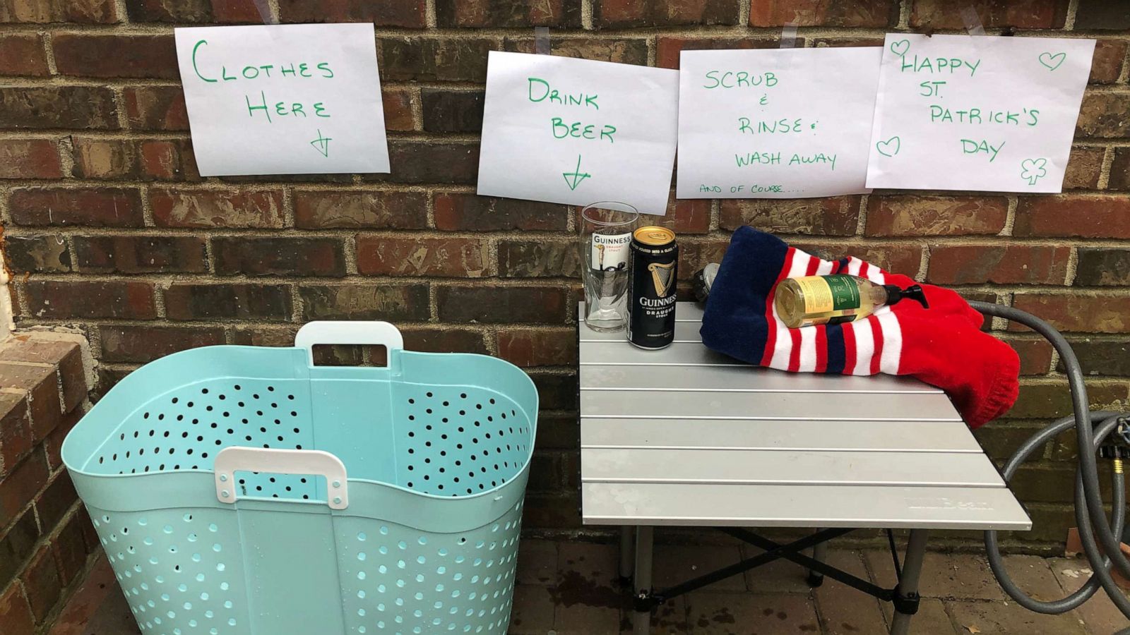 PHOTO: Molly Reilly set up this special welcome home for her husband to return to after a long day of working at Grady Memorial Hospital in Atlanta.