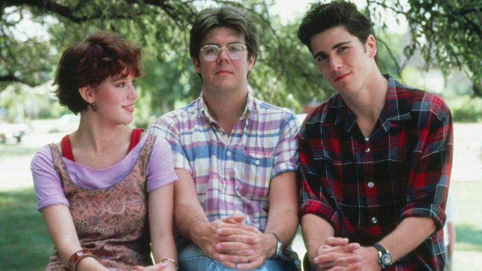 PHOTO: Molly Ringwald, John Hughes, Michael Schoeffling on the set of "Sixteen Candles," 1984.