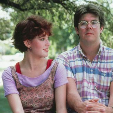 PHOTO: Molly Ringwald, John Hughes, Michael Schoeffling on the set of "Sixteen Candles," 1984.