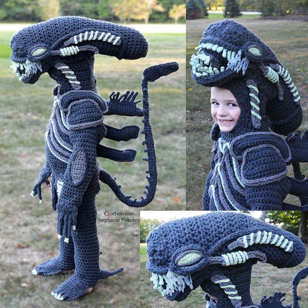 PHOTO: Stephanie Pokorny of Mentor, Ohio, has crocheted some impressive creations for her sons, Jack, 4 and Jacob, 7.