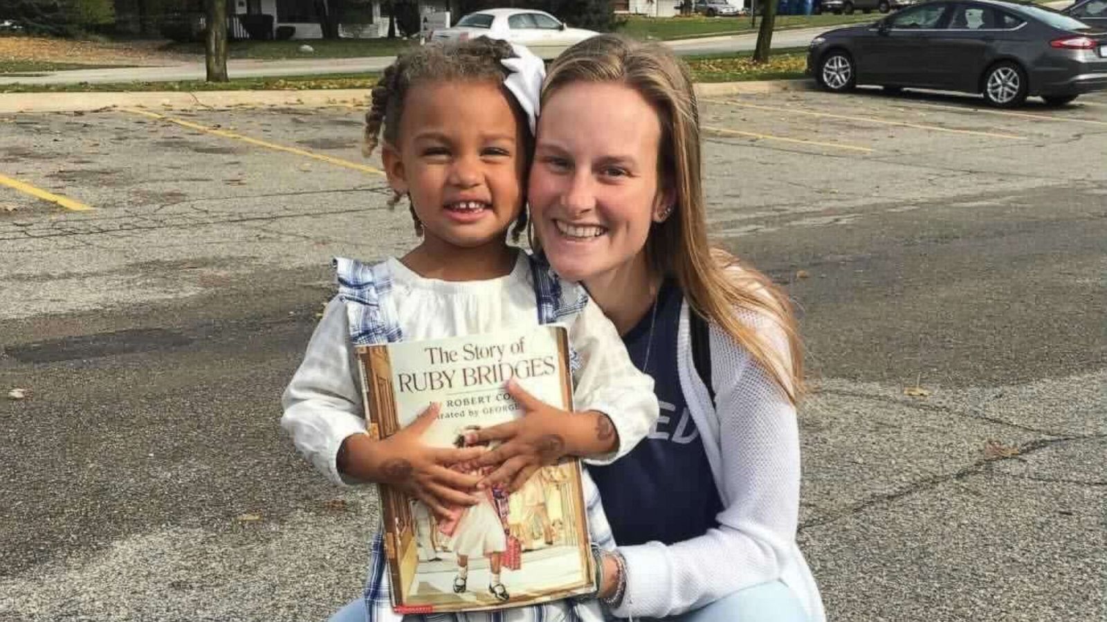 PHOTO: Taylor Trotter of Grand Rapids, Michigan, and her 5-year-old Paisley have been execute their Black History Month project where Paisley portrays an influential person of color every day. Here, Paisley is seen dressed as Ruby Bridges.