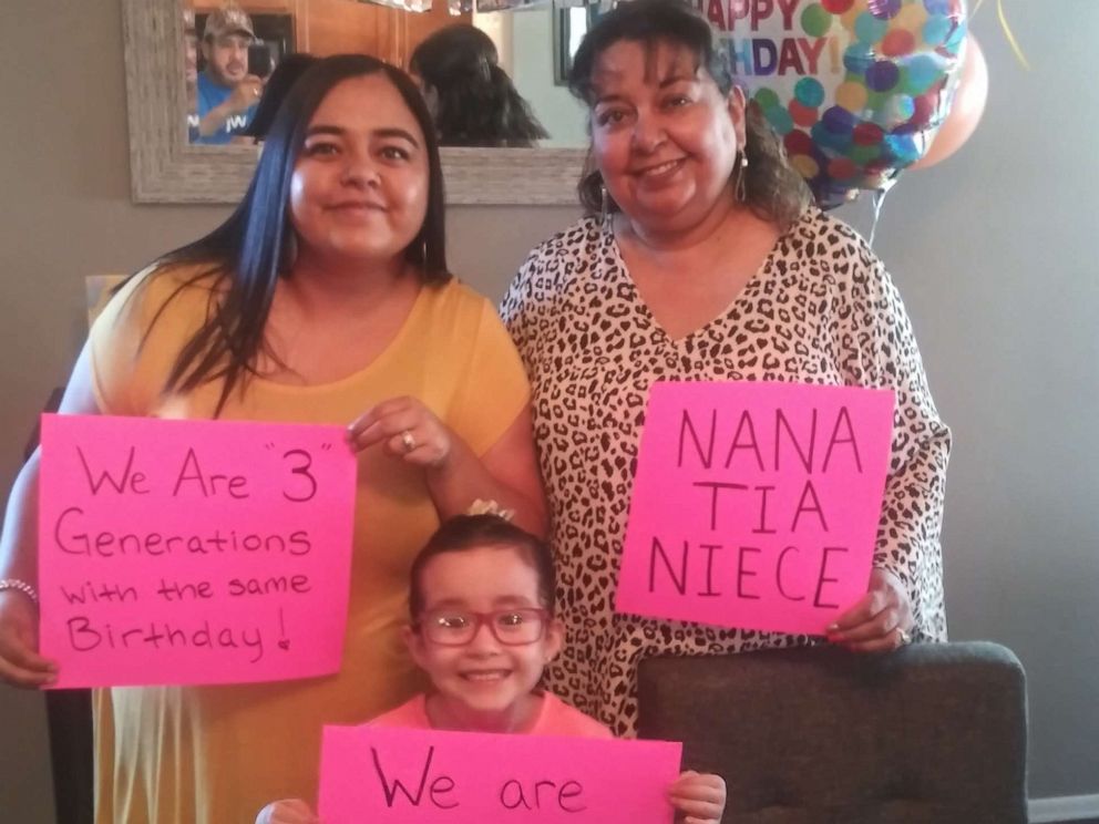 PHOTO: Lourdes Pizarro (aka Nana) was born Oct. 2, 1959. On Oct. 2, 1989, Pizarro gave birth to Jessica Chavez. On Oct. 2, 2013, Pizarros other daughter, Sarah, welcomed Sabella Contreras. Sabella turned 6 this year.