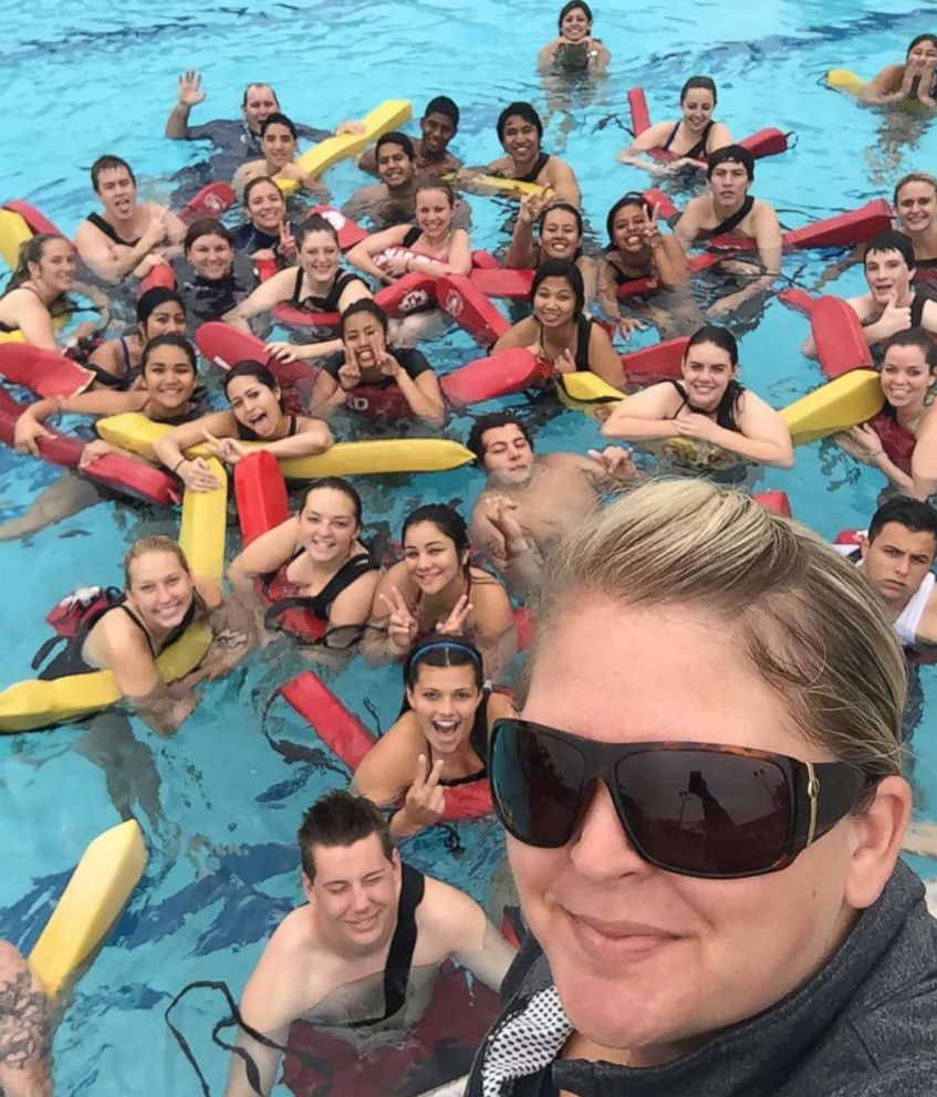 PHOTO: Natalie Livingston, a drowning investigator from Murrieta, Calif., is seen training a group of lifeguards.