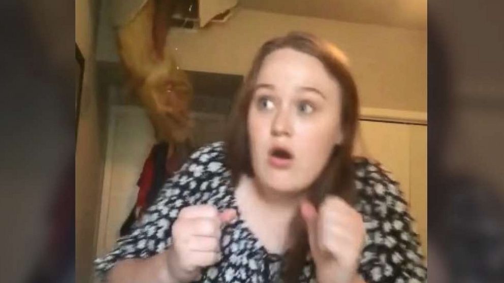 PHOTO: Liz San Millan was recording herself singing when her mother's foot came crashing through the ceiling of their home in Denison Texas.