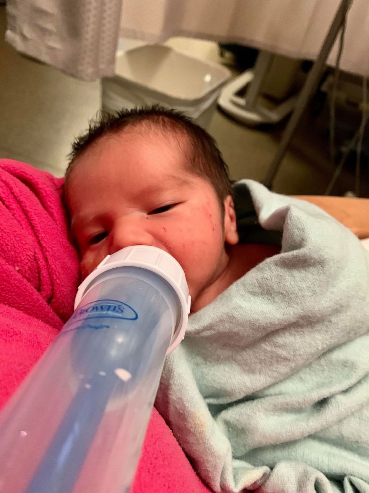 PHOTO: Since he was born 18,000 feet above the ground, Chrystal Hicks of Glennallen, Alaska, named her son Sky Airon. Sky arrived on Aug. 5 weighing 5 pounds, 10 ounces and is currently in the NICU.