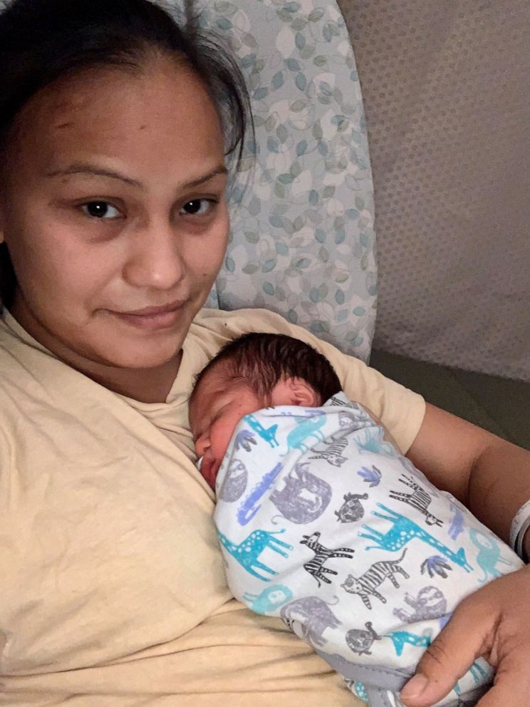 PHOTO: Chrystal Hicks of Glennallen, Alaska, was 35 weeks pregnant when she started getting contractions. The mother of four ultimately gave birth on an ambulance service airplane.
