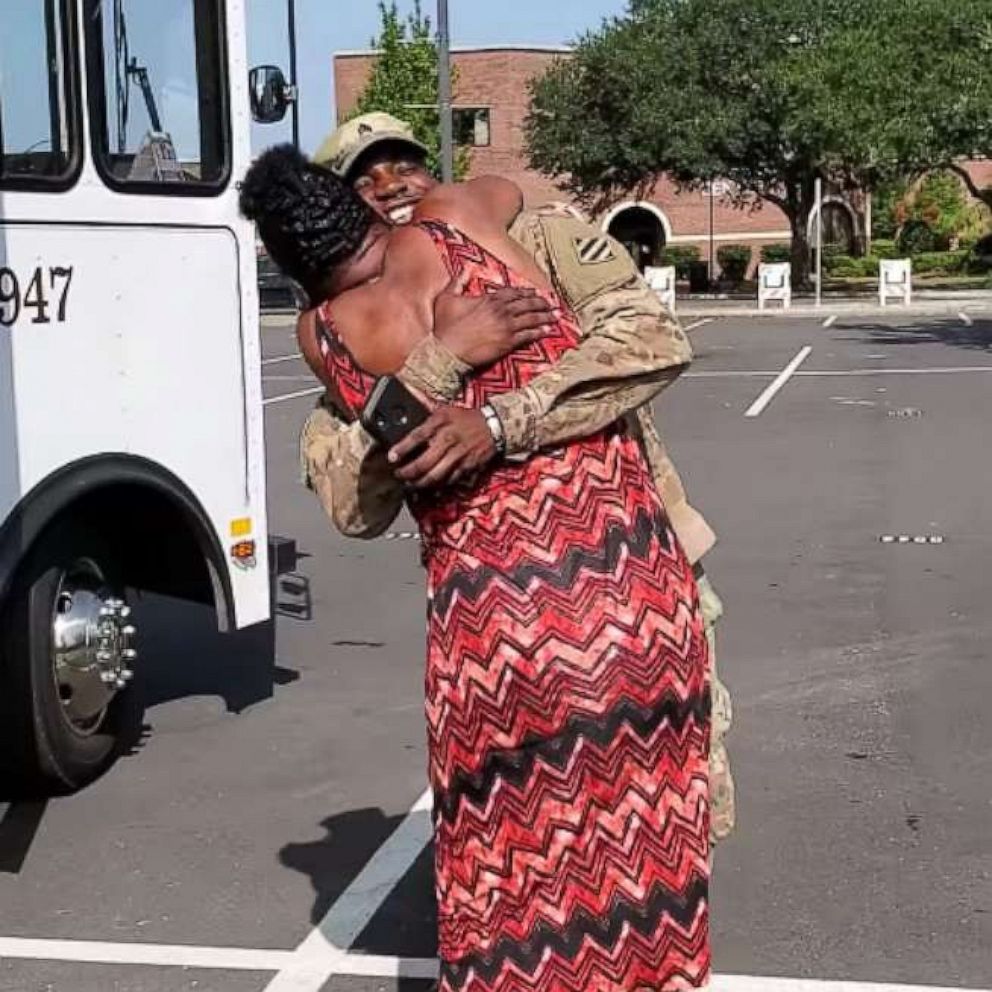 VIDEO: Soldier home from Afghanistan deployment surprises his mom on trolley bus she drives 