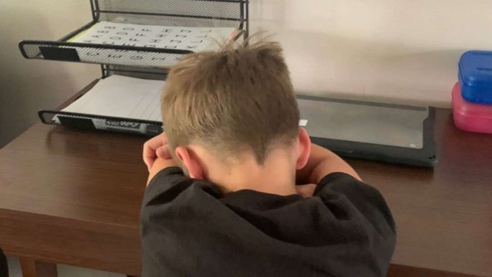 PHOTO: Christine Derengowski, a writer from Grand Blanc, Michigan, shared with her followers the unique perspective she said she gave her 7-year-old son when he was recently struggling with an assignment while online learning.