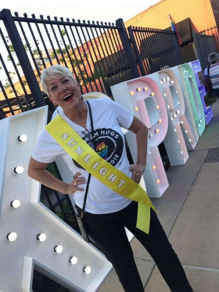 PHOTO: Sara Cunnningham of Oklahoma City, Oklahoma, launched Free Mom Hugs, a group of affirming parents and allies who love the LGBTQ+ community unconditionally, in 2016. 