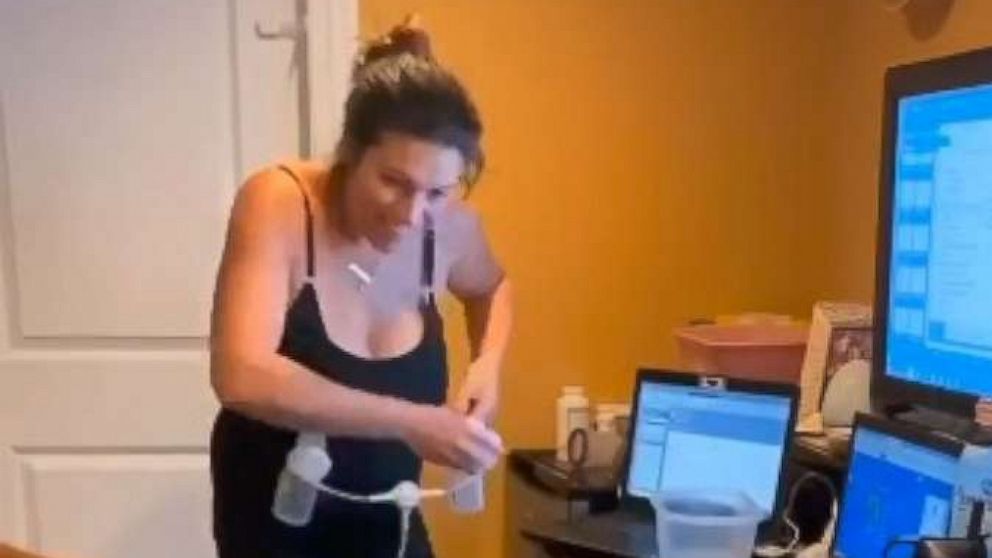 PHOTO: Kristen Krahl, of Chicago, Illinois, posted a video onto Instagram Aug. 21. In the footage, the mother of three is simultaneously working on her computer, pumping breast milk and caring for her 10-week-old daughter, Maeve.