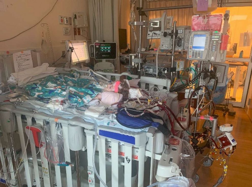 PHOTO: Andrea Bell, of Ann Arbor, Michigan is currently in isolation with her daughter Fiona. The 1-year-old is being treated at University of Michigan's CS Mott Children's Hospital for COVID-19.