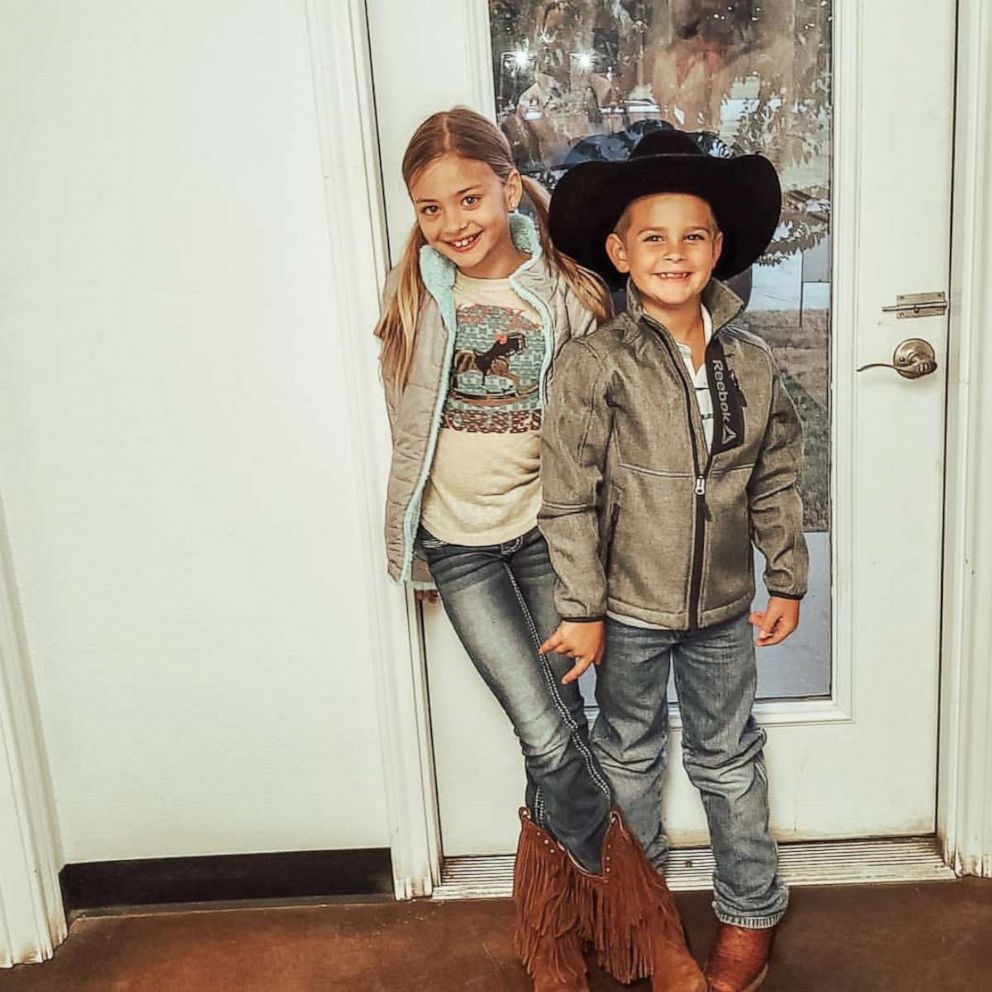 PHOTO: Hunter Nicholson, 6 is seen with his sister, Ryleigh, 9, in an undated photo. While at school, Hunter discovered his mom's underwear had static clinged to the inside of his pant leg -- a moment that made his mother burst into laughter. 
