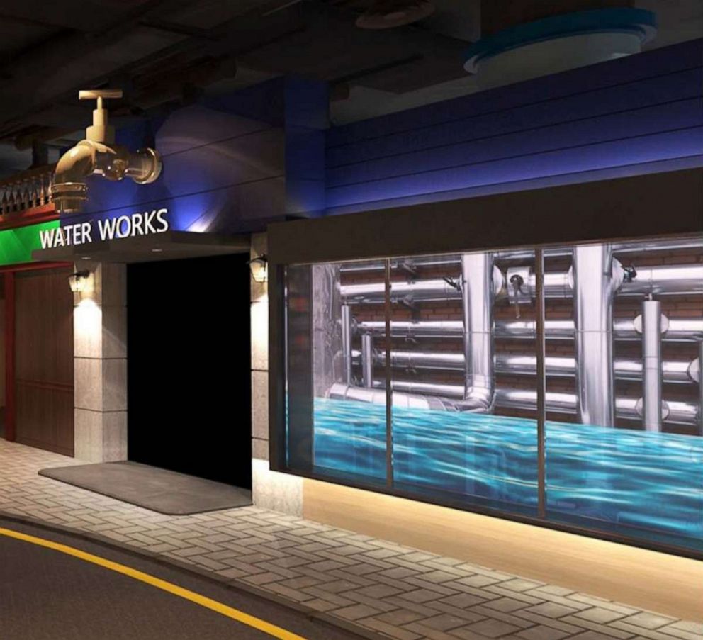PHOTO: The Water Works at Monopoly Dreams, a Monopoly-themed attraction scheduled to open at a shopping center complex in Hong Kong in 2019, is pictured in an undated handout photo.