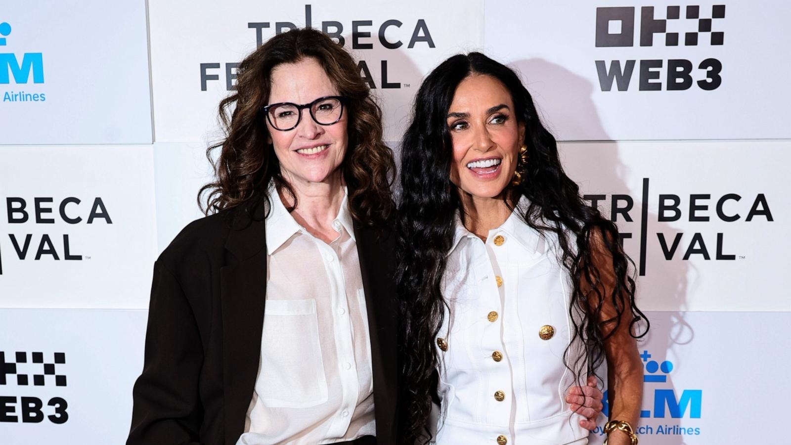 PHOTO: Ally Sheedy and Demi Moore attend the "BRATS" premiere during the 2024 Tribeca Festival, June 7, 2024, in New York City.