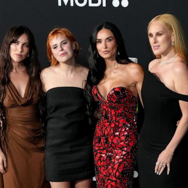 PHOTO: Scout LaRue Willis, Tallulah Willis, Demi Moore, and Rumer Willis attend the Los Angeles Premiere Of "The Substance" at Directors Guild Of America on Sept. 16, 2024 in Los Angeles.