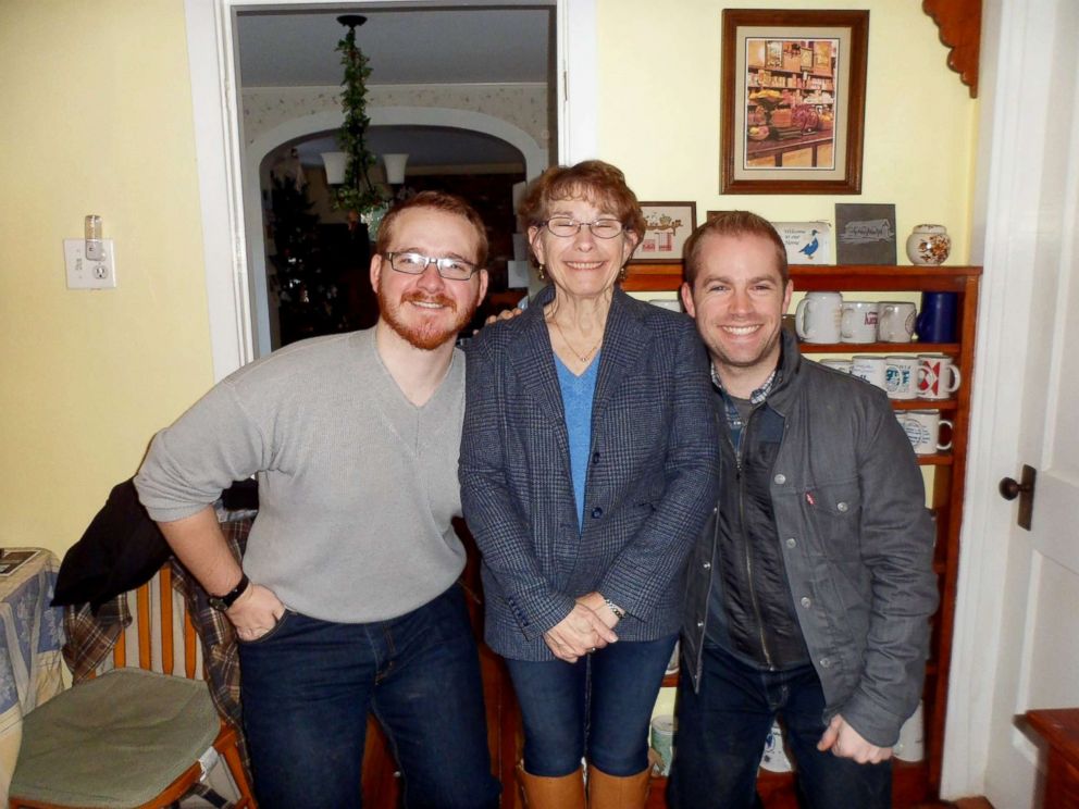 PHOTO: Morgan Bothwell, left, poses with his mother, Leslie Bothwell, and his brother, PJ Rudoi.