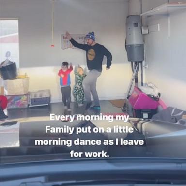 PHOTO: Cait Bransgrove shared an Instagram reel of the daily dance parties her husband and kids put on for her as she leaves for work.