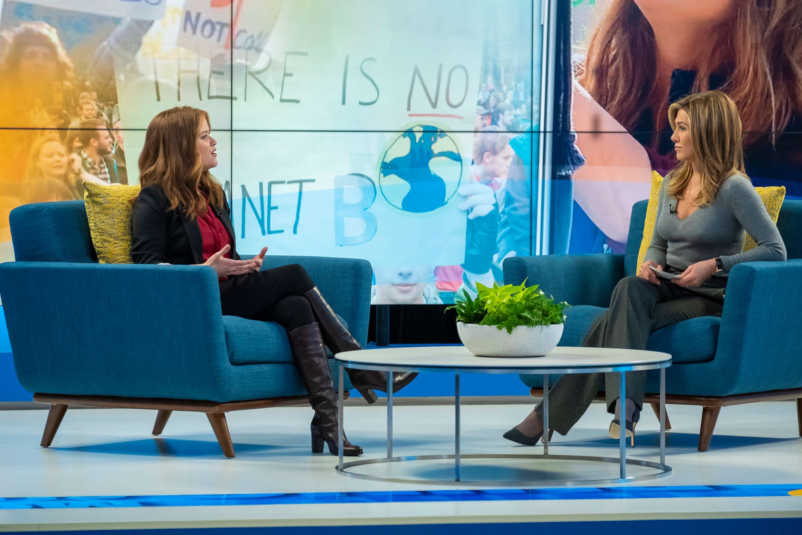 PHOTO: Reese Witherspoon and Jennifer Aniston in a scene from "The Morning Show," debuting Nov. 1, 2019, launching the Apple TV Plus streaming service.