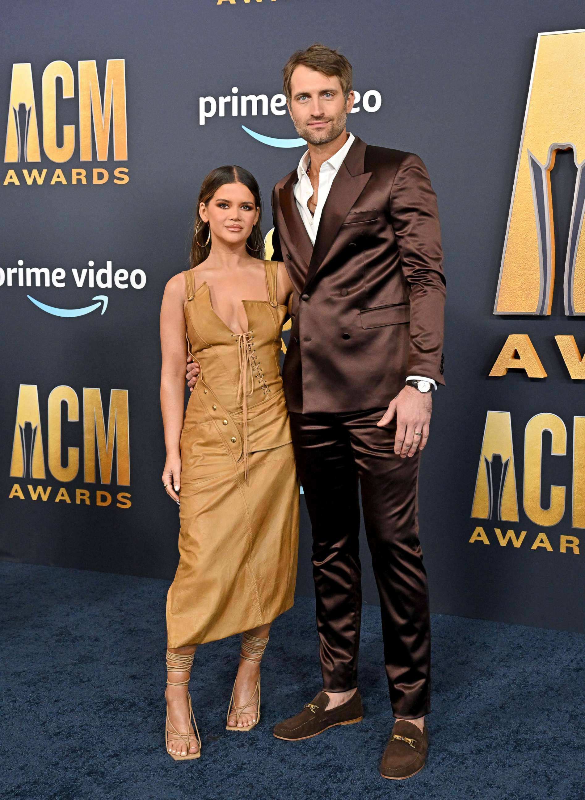 PHOTO: Maren Morris and Ryan Hurd attend the 57th Academy of Country Music Awards, March 7, 2022, in Las Vegas.
