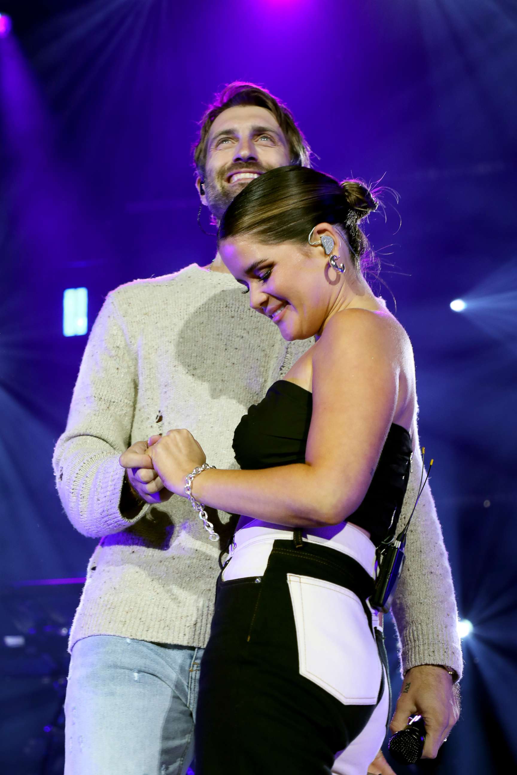 PHOTO: Ryan Hurd and Maren Morris perform onstage for Feeding Nashville's first live benefit concert presented by "Bussin' With The Boys" on Aug. 03, 2021, in Franklin, Tenn.