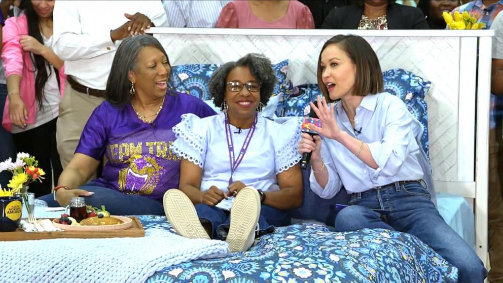 PHOTO: “Good Morning America” surprised Patricia Isom, a sixth-grade teacher and mom of two, for a special Breakfast in Bed Mother's Day Celebration on May 9, 2025.