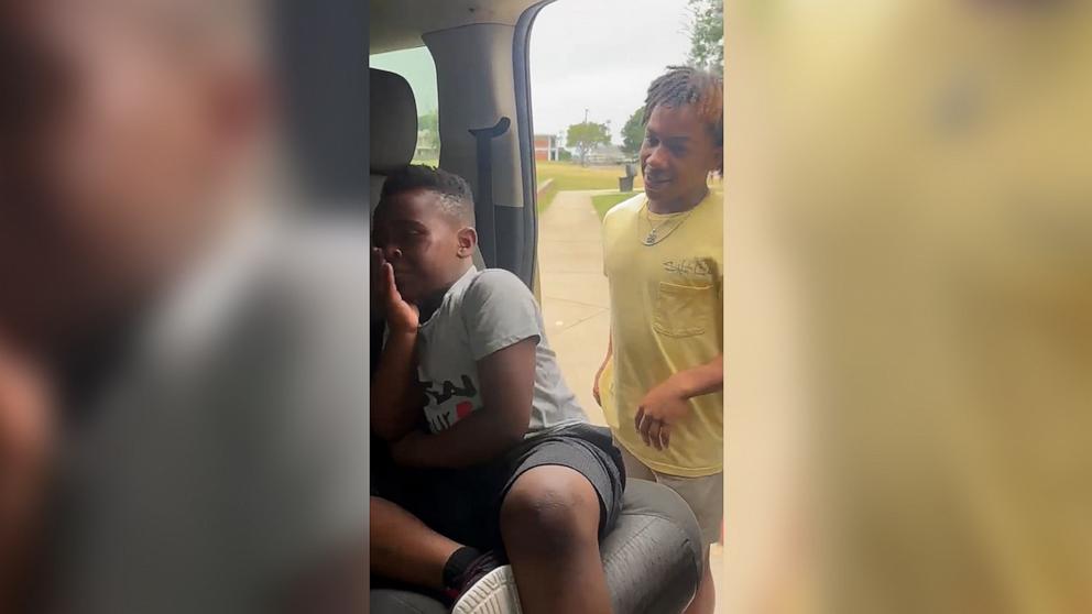 PHOTO: College freshman Ja’Juan comforts his younger brother Braxton, who burst into tears after seeing his brother off to college. The boys’ mother Chenique Burks, shared a clip of the emotional moments in a TikTok video that has gone viral.Thank you!