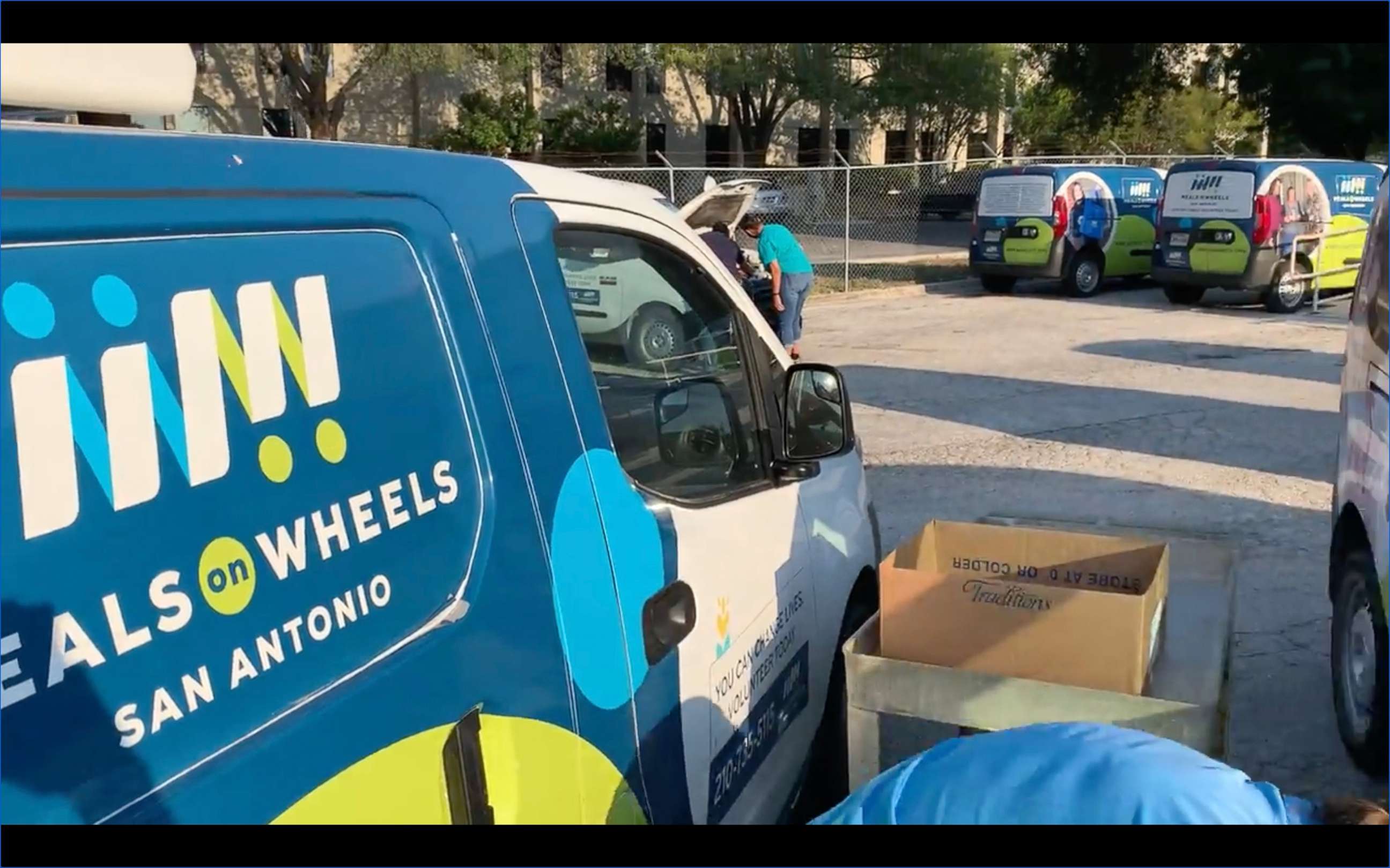 PHOTO: A fleet of Meals on Wheels trucks in San Antonio, Texas. 