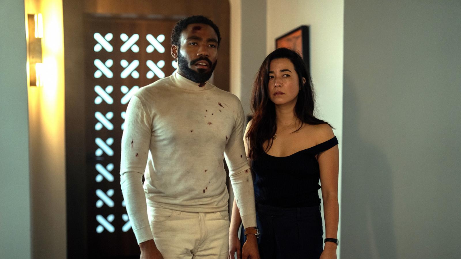 PHOTO: Donald Glover and Maya Erskine appear in a scene from the movie, "Mr. & Mrs. Smith."