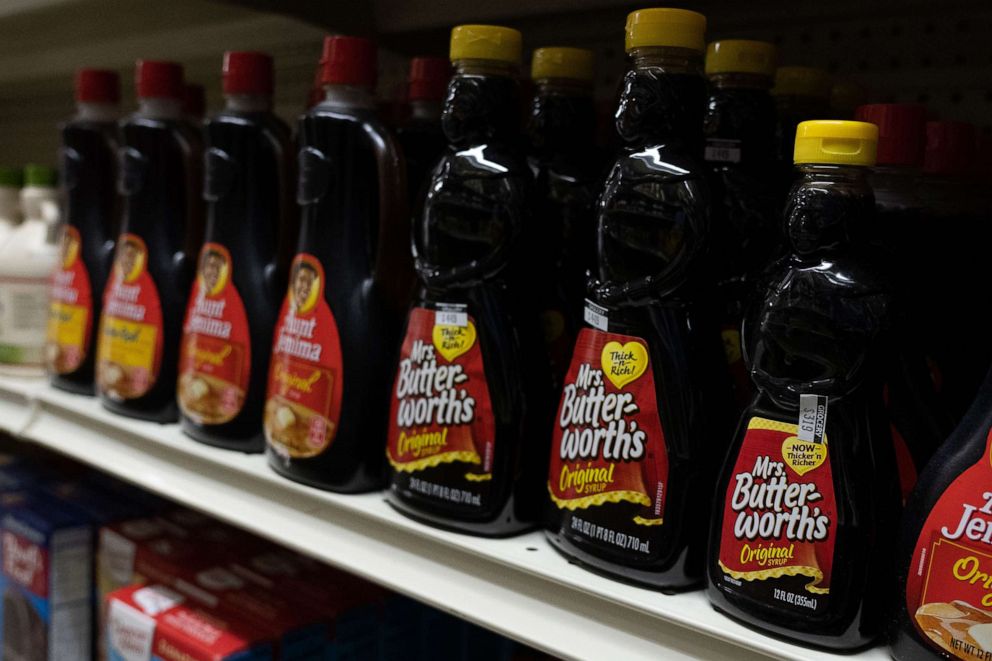 PHOTO: Mrs. Butterworth's products seen displayed on supermarket shelves, June 17, 2020.