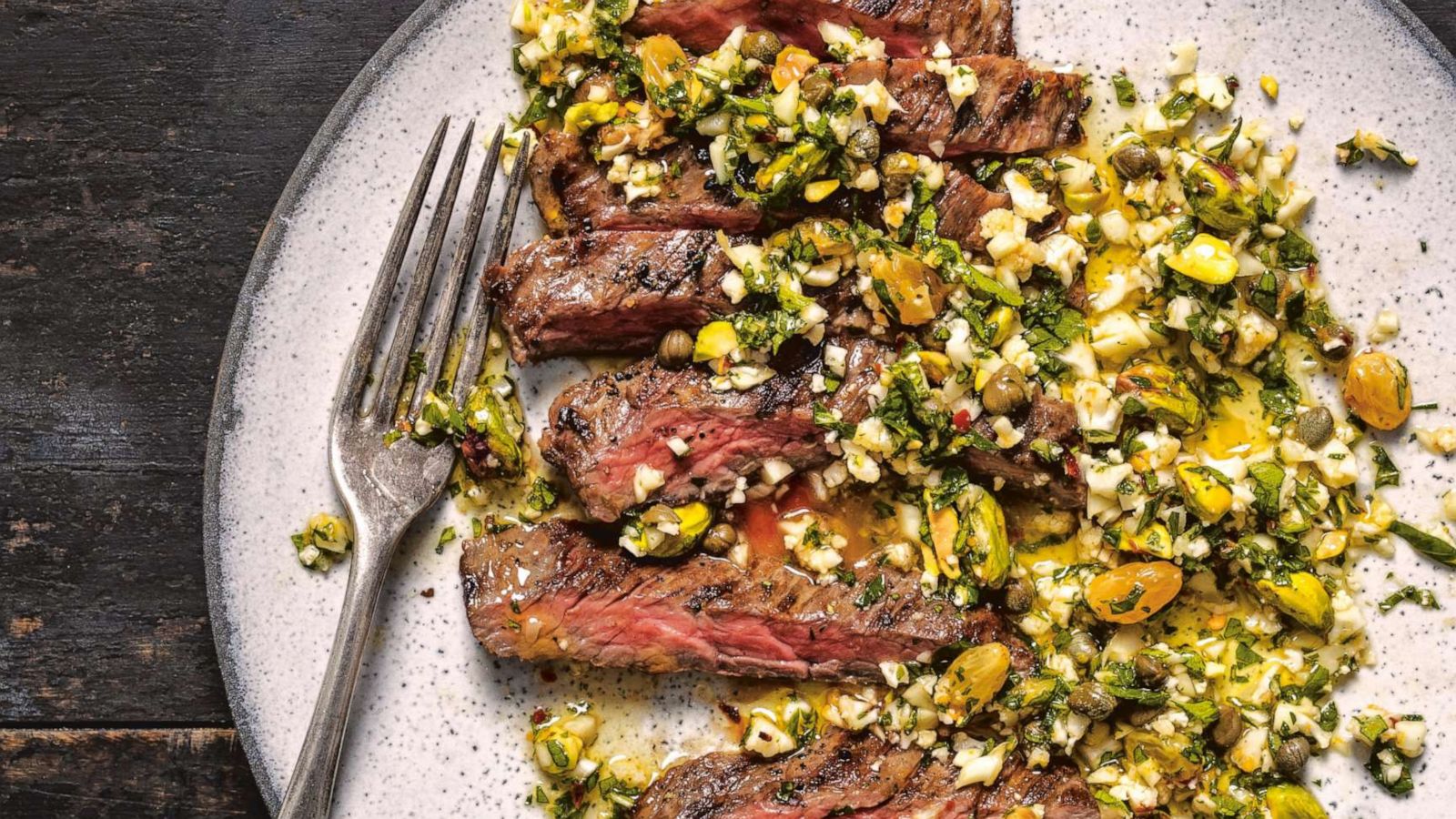 PHOTO: Chef Michael Symon's skirt steak with chimichurri.