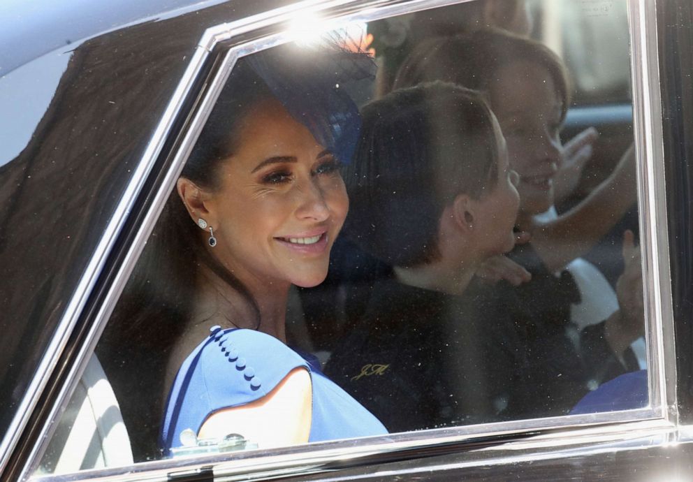 PHOTO: Canadian fashion stylist Jessica Mulroney arrives for the wedding ceremony of Prince Harry and Meghan Markle, in Windsor, England, May 19, 2018. 