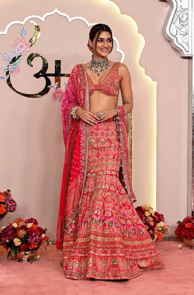 PHOTO: Indian actress Kirti Sanon attends the Wedding ceremony of Anant Ambani and Radhika Merchant at the Jio World Convention Centre, BKC, on July 12, 2024, in Mumbai, India. 