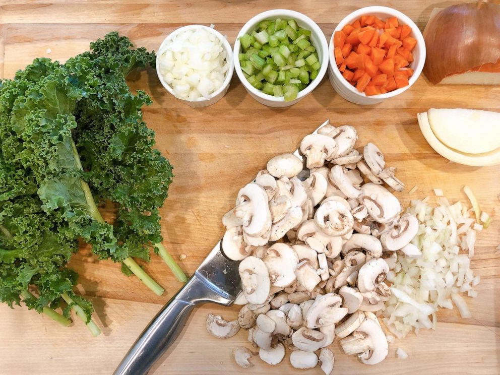 PHOTO: Fresh veggies to add to enhance canned condensed mushroom soup.