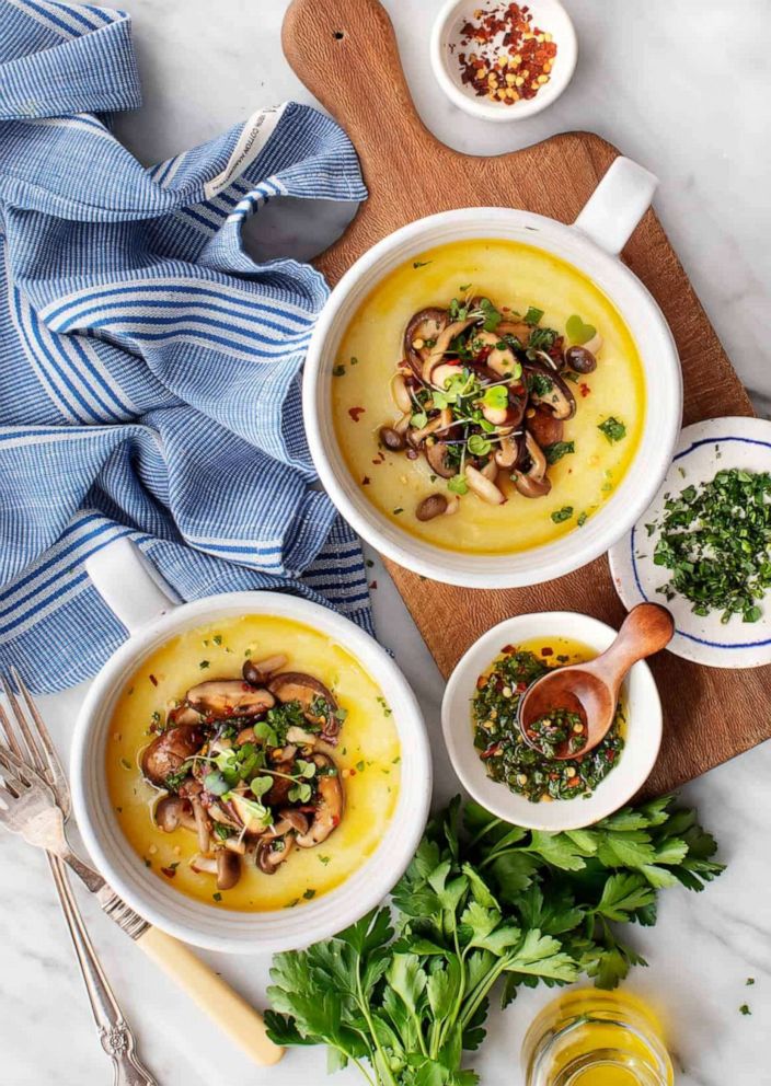 PHOTO: Vegan mushroom polenta with chimichurri. 