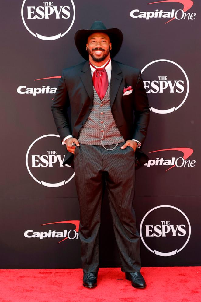 PHOTO: Myles Garrett attends the 2024 ESPY Awards at Dolby Theatre on July 11, 2024 in Hollywood, Calif.