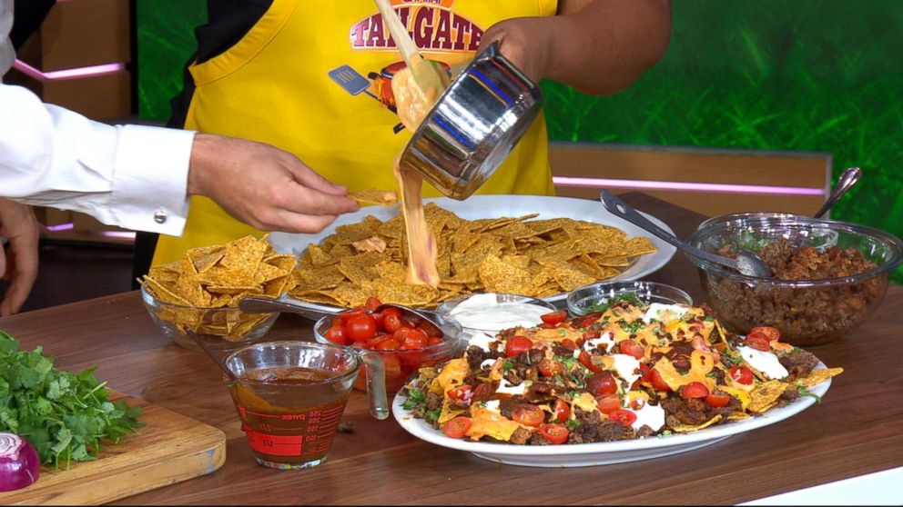 Super Bowl party recipes: Must-try 'Touchdown' nachos with chorizo and  Asian-inspired wonton nachos - Good Morning America