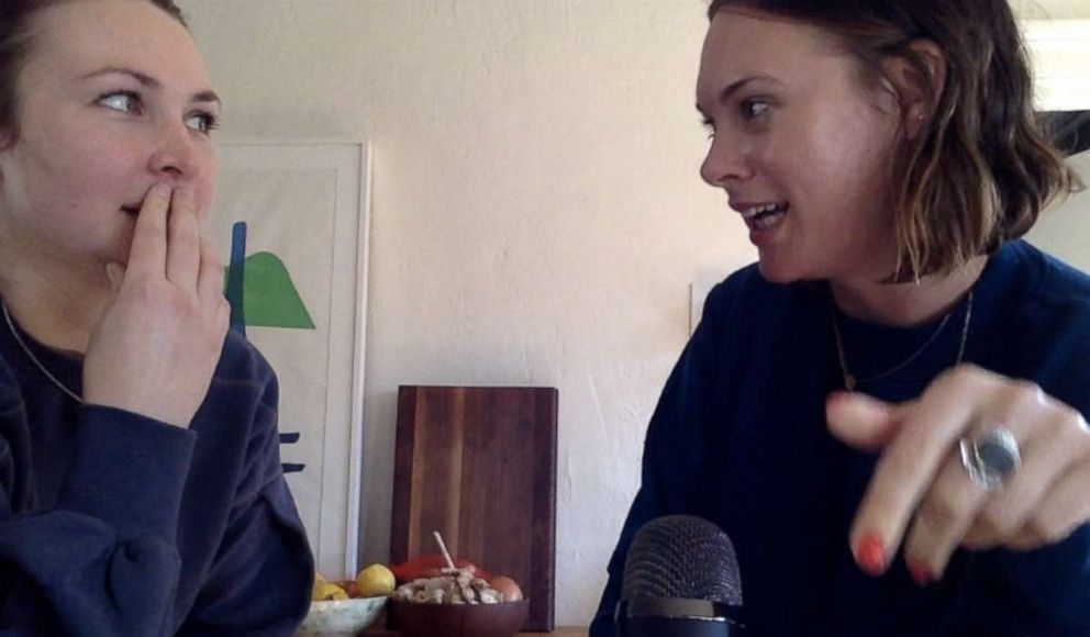 PHOTO: An undated photo shows Nadine speaking with New York Times food columnist Allison Roman for her podcast "What Time Was I Born," in New York.